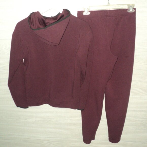 DSG Hoodie & Pants Track Suit Jogger Set Boy's L (14/16) Burgundy Front Zipped - Picture 2 of 9